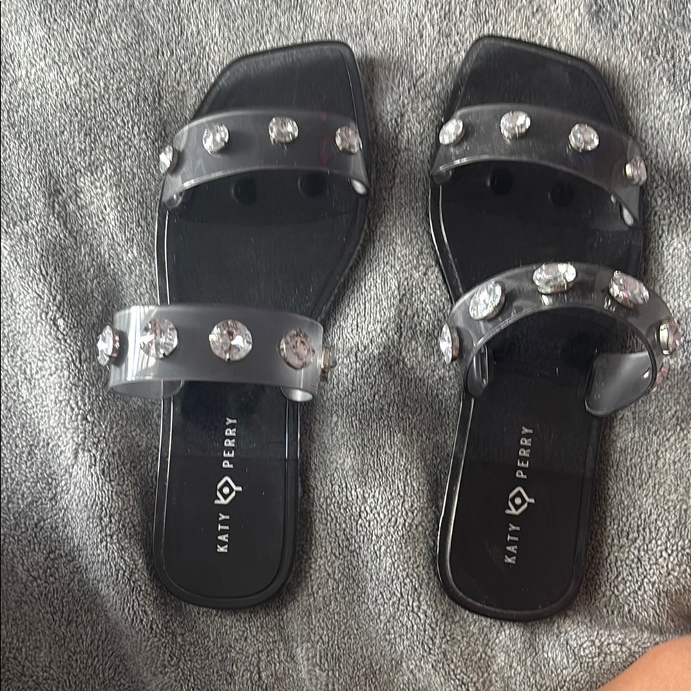 Katy Perry Collections Black and Gray Studded Sandals